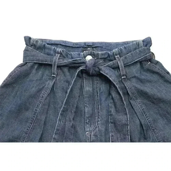 Edwin Women's Size 25 Blue Harlow Denim Belted High Waisted Shorts Pockets - Picture 2 of 7